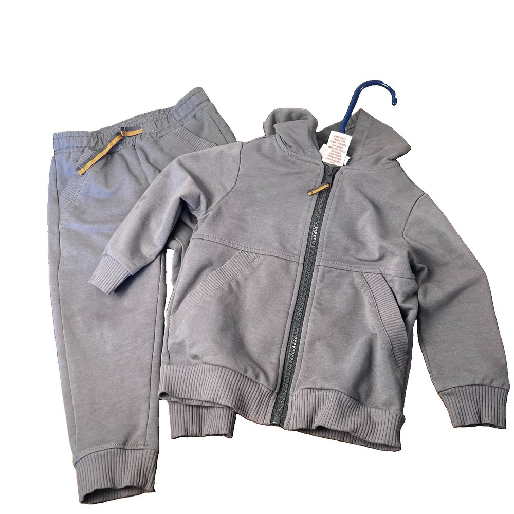 Tommy Bahama Hoodie & Pants Set Gray Yellow 24 Months Zip Up Unisex
